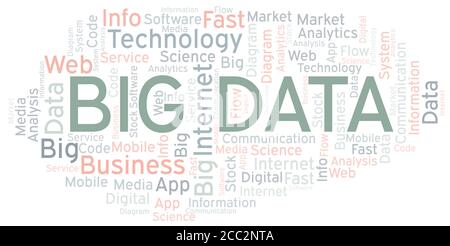 Big Data vector word cloud, made with the text only. Stock Vector