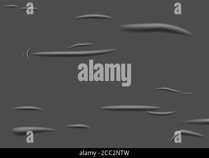 Glued paper with wet transparent wrinkled effect on gray background. Stock Vector