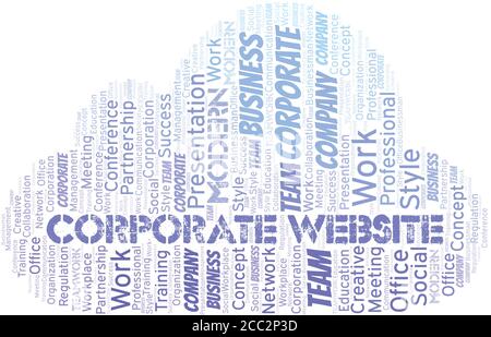 Corporate Website vector word cloud, made with the text only. Stock Vector