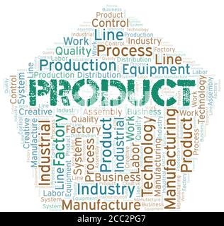 Product word cloud create with the text only. Stock Vector