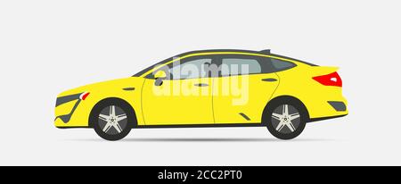 Vector illustration of car model. Template for car branding and advertising. Side View. Stock Vector