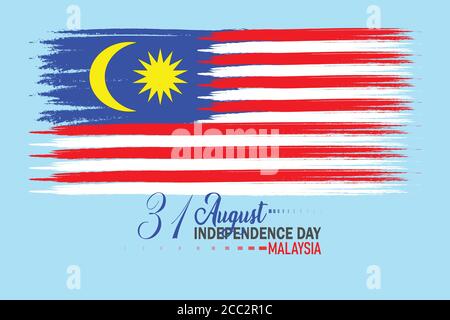 Malaysian flag in fabric. 31 August Malaysia Independence Day vector illustration. wave effect. Stock Vector