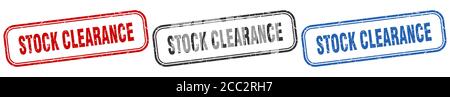 stock clearance square isolated sign set. stock clearance stamp Stock Vector