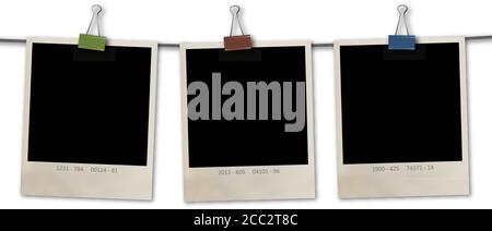 set of three retro photo frames Stock Vector