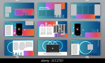 Trendy website templates, minimal presentation design. Multipurpose template for presentation slide, brochure cover, flyer and leaflet, corporate repo Stock Vector