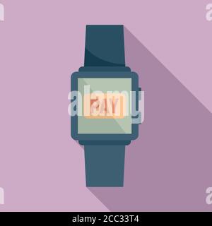 Smartwatch digital wallet icon. Flat illustration of smartwatch digital wallet vector icon for web design Stock Vector