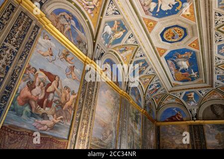 A fresco in the Villa Farnesina titled 'The Triumph of Galatea' painted by Raphael in 1514 Stock Photo