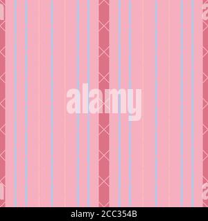 Vector repeat seamless pattern with stripes. Pink and blue color illustration. Stock Vector