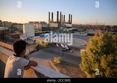 Middle Of The Gaza Strip, The Gaza Strip, Palestine. 17th Aug, 2020. Gaza power plant in the middle of the Gaza Strip, the power plant will stop operating due to lack of fuel as a result of the Israeli closure of Karm Abu Salem crossing, escalation between Gaza and Israel breakout science few days. Credit: Hassan Jedi/Quds Net News/ZUMA Wire/Alamy Live News Stock Photo