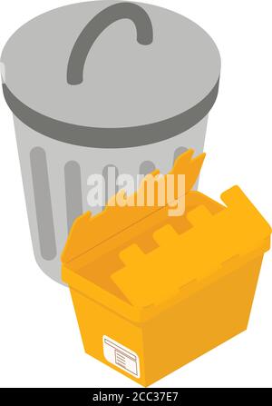Packaging recycling icon, isometric style Stock Vector