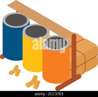 Reducing waste icon, isometric style Stock Vector