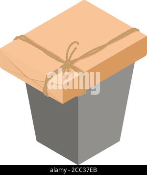 Mail package icon, isometric style Stock Vector