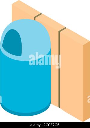 Packaging disposal icon, isometric style Stock Vector