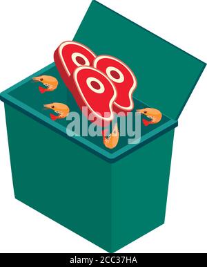 Garbage can icon, isometric style Stock Vector