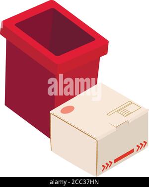 Recycling icon, isometric style Stock Vector