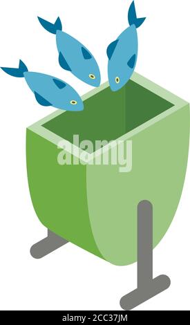 Waste food icon, isometric style Stock Vector