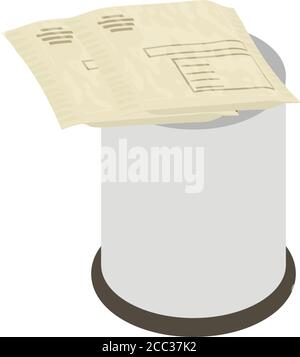 Reuse paper icon, isometric style Stock Vector