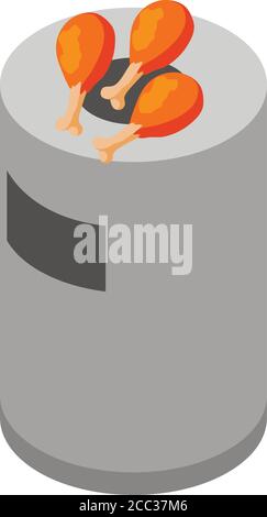 Organic waste icon, isometric style Stock Vector
