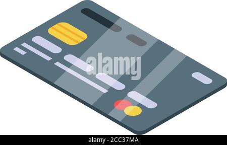 Dry cleaning card payment icon, isometric style Stock Vector