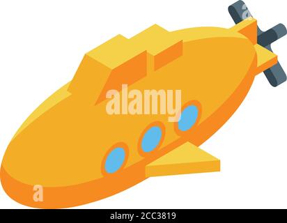 Submarine bath toy icon, isometric style Stock Vector