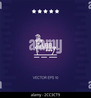 oil tanker vector icon modern illustration Stock Vector