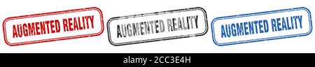 augmented reality square isolated sign set. augmented reality stamp Stock Vector