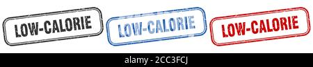 low-calorie square isolated sign set. low-calorie stamp Stock Vector