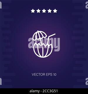 coconut vector icon modern illustration Stock Vector