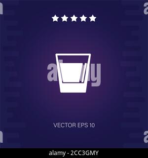 drink glass with beverage inside vector icon modern illustration Stock Vector