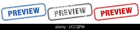 preview stamp. preview rectangular sign isolated on transparent ...