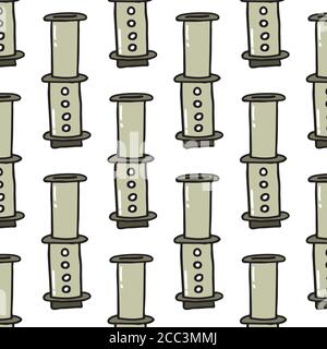 coffee maker seamless doodle pattern, vector illustration Stock Vector