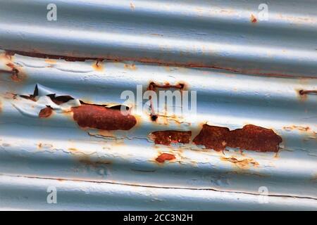 rusty corrugated sheet metal Stock Photo