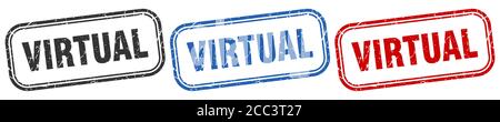 virtual square isolated sign set. virtual stamp Stock Vector