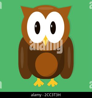 owl isolated vector illustration in flat style Stock Vector