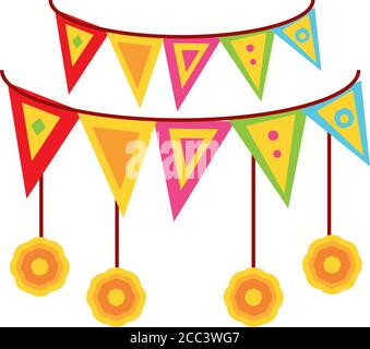 decorative garland for indian festival vector illustration design Stock Vector