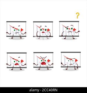 Cartoon character of chart going down with what expression Stock Vector