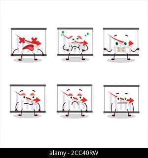 Chart going down cartoon character with nope expression Stock Vector