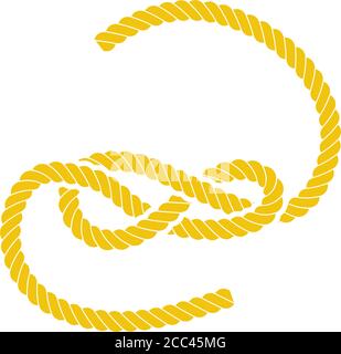 Icon Of Rope. Flat Color Design. Vector Illustration. Stock Vector