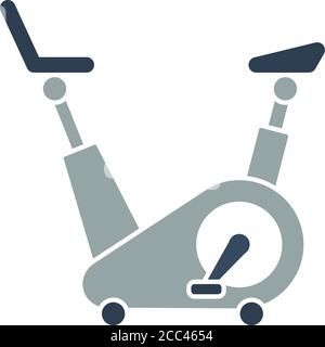 Icon Of Exercise Bicycle. Flat Color Design. Vector Illustration. Stock Vector