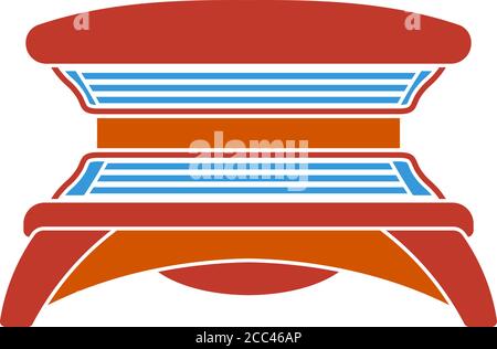 Icon Of Solarium. Flat Color Design. Vector Illustration. Stock Vector