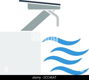 Diving Stand Icon. Flat Color Design. Vector Illustration. Stock Vector