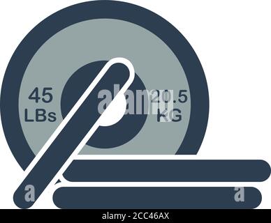 Icon Of Barbell Disks. Flat Color Design. Vector Illustration. Stock Vector