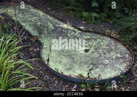 Close up view on abandoned of minigolf course from fiber cement in Schlossberg in Freiburg am Breisgau in Germany. Stock Photo