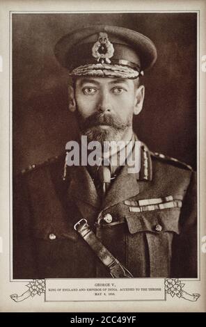 George V (George Frederick Ernest Albert; 3 June 1865 – 20 January 1936) was King of the United Kingdom and the British Dominions, and Emperor of Indi Stock Photo