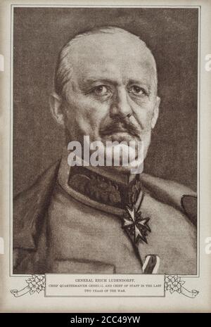 Erich Friedrich Wilhelm Ludendorff (1865 – 1937) was a German general, politician and military theorist. He first achieved fame during World War I for Stock Photo