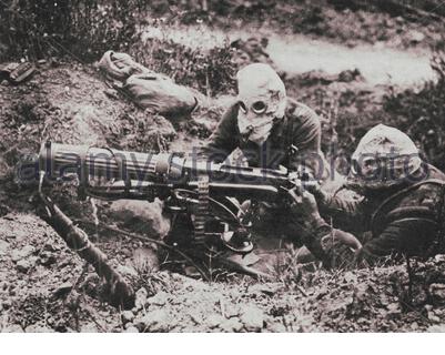 MACHINE GUN CORPS First World War. Two man gun crew (loader and Stock ...