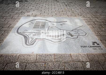 Ground map of Fort Canning from 1859-1926, Singapore. Stock Photo