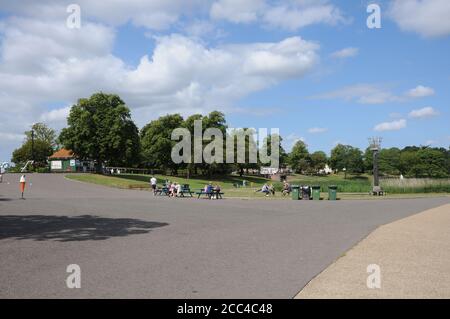 View Promenade Park, Maldon, Essex. The park was opened in1895. Stock Photo