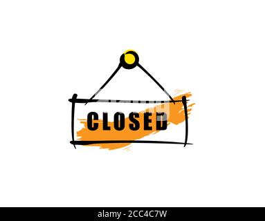 Closed on white background in vector illustration Stock Vector