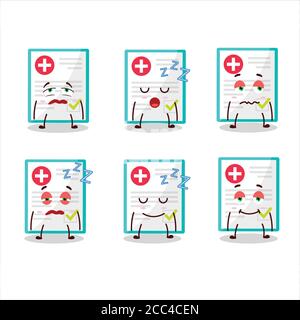 Cartoon character of medical payment with sleepy expression Stock Vector